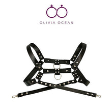 Load image into Gallery viewer, Leather Chest Bondage Harness (Black)