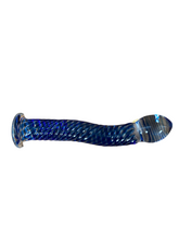 Load image into Gallery viewer, Spiral Glass Dildo (Blue)