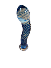 Load image into Gallery viewer, Spiral Glass Dildo (Blue)