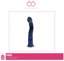 Load image into Gallery viewer, Spiral Glass Dildo (Blue)
