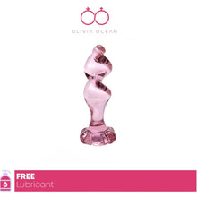 Load image into Gallery viewer, Crystal Flower Twisted Glass Butt Plug