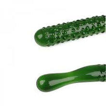 Load image into Gallery viewer, Green Cucumber Shape Crystal Glass Dildo Penis Anus G-Spot Stimulator Anal Plug Unisex Sex Toy Adult Novelty Studded Design