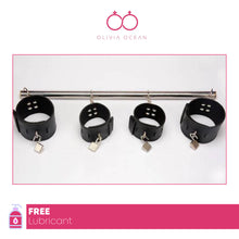 Load image into Gallery viewer, Lockable Bondage Wrist Ankle Cuffs Metal Spreader Bar Stainless Steel Tube Sex Toy