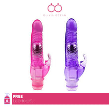 Load image into Gallery viewer, Rampant Rabbit Jelly Vibrator Sex Toy Multiple Speed Functions Soft 8 inch