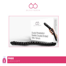 Load image into Gallery viewer, Double Ended Dildo Realistic 15" Long Lesbian Anal Double Ender Sex Toy FREE LUBE