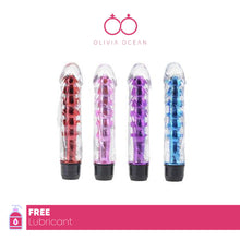 Load image into Gallery viewer, Vibrating Jelly Multi-Speed Vibrator-Dildo Sex Toy 5 inch FREE BATTERIES