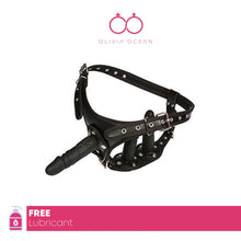 Load image into Gallery viewer, Triple Strap On Three Removable Dildos Black Leather Sex Toy anal plugs sex