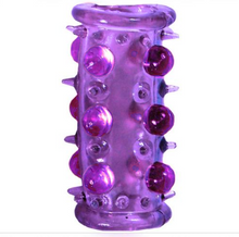 Load image into Gallery viewer, Men Enlarge Reusable condom Sheath Ribbed Stimulate ejaculation delay penis sleeve sex toy