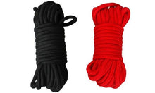 Load image into Gallery viewer, Shibari Soft Bondage Rope metres Red Black 100% Cotton Tie & Tease Fun