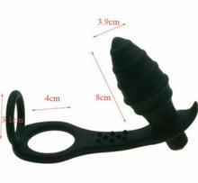 Load image into Gallery viewer, Prostate Massager Cock Ring Butt Plug Anal Black Adult For Men Gay Sex Toy