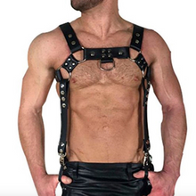 Load image into Gallery viewer, Leather Chest Bondage Harness (Black)