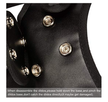 Load image into Gallery viewer, Triple Strap On Three Removable Dildos Black Leather Sex Toy anal plugs sex