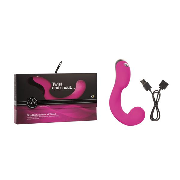 Key by Jopen Skye Rechargeable Ergonomic 'G' Wand - Raspberry Pink