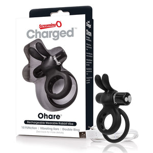 Screaming O Charged Ohare Vibrating Cock Ring - Black