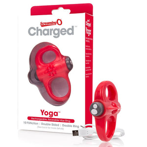 Screaming O Charged Yoga Vibrating Cock Ring - Red