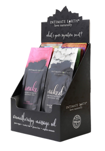 Intimate Earth Massage Oil - 30ml Foil - Filled Folded Display (Holds 18 foils)