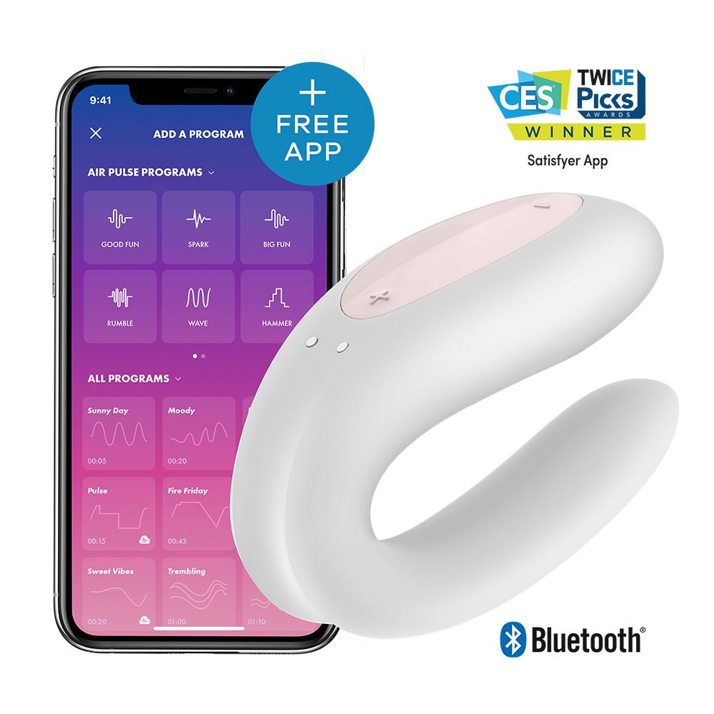 Satisfyer App Enabled Double Joy - White