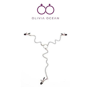 Nipple Clamps Triple Clips Metal Chain Adjustable Braces Bondage Sex Toy