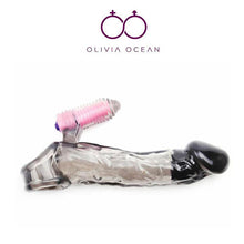 Load image into Gallery viewer, Penis extender Enhancing Cock Sleeve Ring Strong G-spot Vibrator Sex Toy
