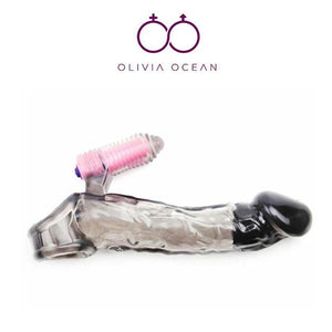 Penis extender Enhancing Cock Sleeve Ring Strong G-spot Vibrator Sex Toy