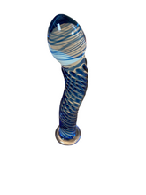 Load image into Gallery viewer, Spiral Glass Dildo (Blue)
