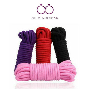 Shibari Soft Bondage Rope metres Red Black 100% Cotton Tie & Tease Fun
