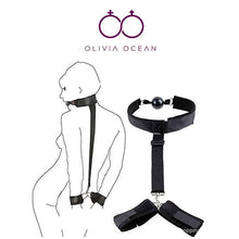 Load image into Gallery viewer, Slave Neck Hand Wrist Cuffs Collar Mouth Ball Gag Restraint Belt
