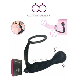 Vibrating Prostate Massager Vibrator-Dildo Male Sex Toy Anal beads plug