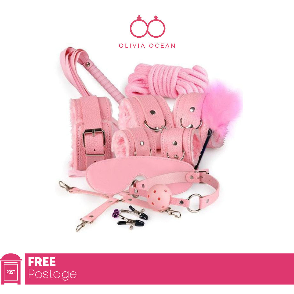 10 Piece Bondage Kit (Pink)