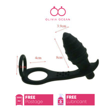 Load image into Gallery viewer, Prostate Massager Cock Ring Butt Plug Anal Black Adult For Men Gay Sex Toy
