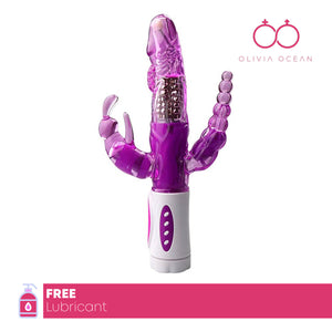 Vibrating Rampant Rabbit Triple Vibrator Multi Speed Dildo