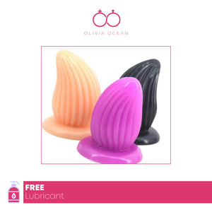 Huge Butt Plug Large Unisex Anal Dildo Sex Toy XXL Ribbed Anal FREE LUBRICANT