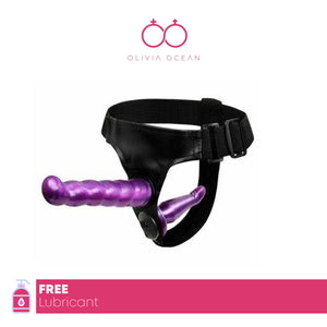 Strap on Dildo Double Ended Sex Toy with Harness Lesbian  Free Travel Bag