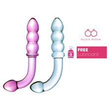 Load image into Gallery viewer, Spectrum Ribbed G-Spot Glass Dildo, Sex Toy, Anal, Vaginal
