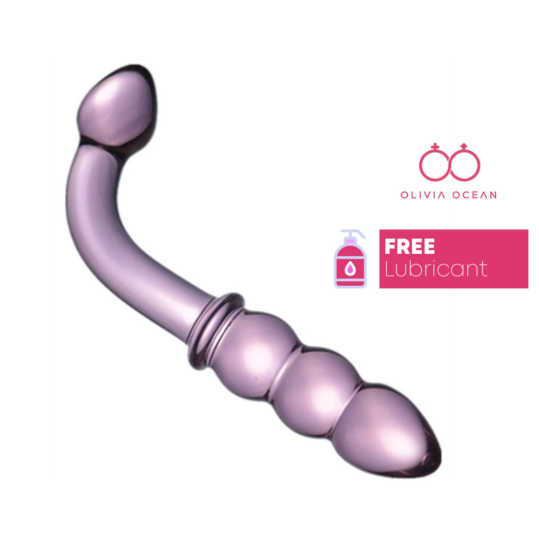 Spectrum Ribbed G-Spot Glass Dildo, Sex Toy, Anal, Vaginal