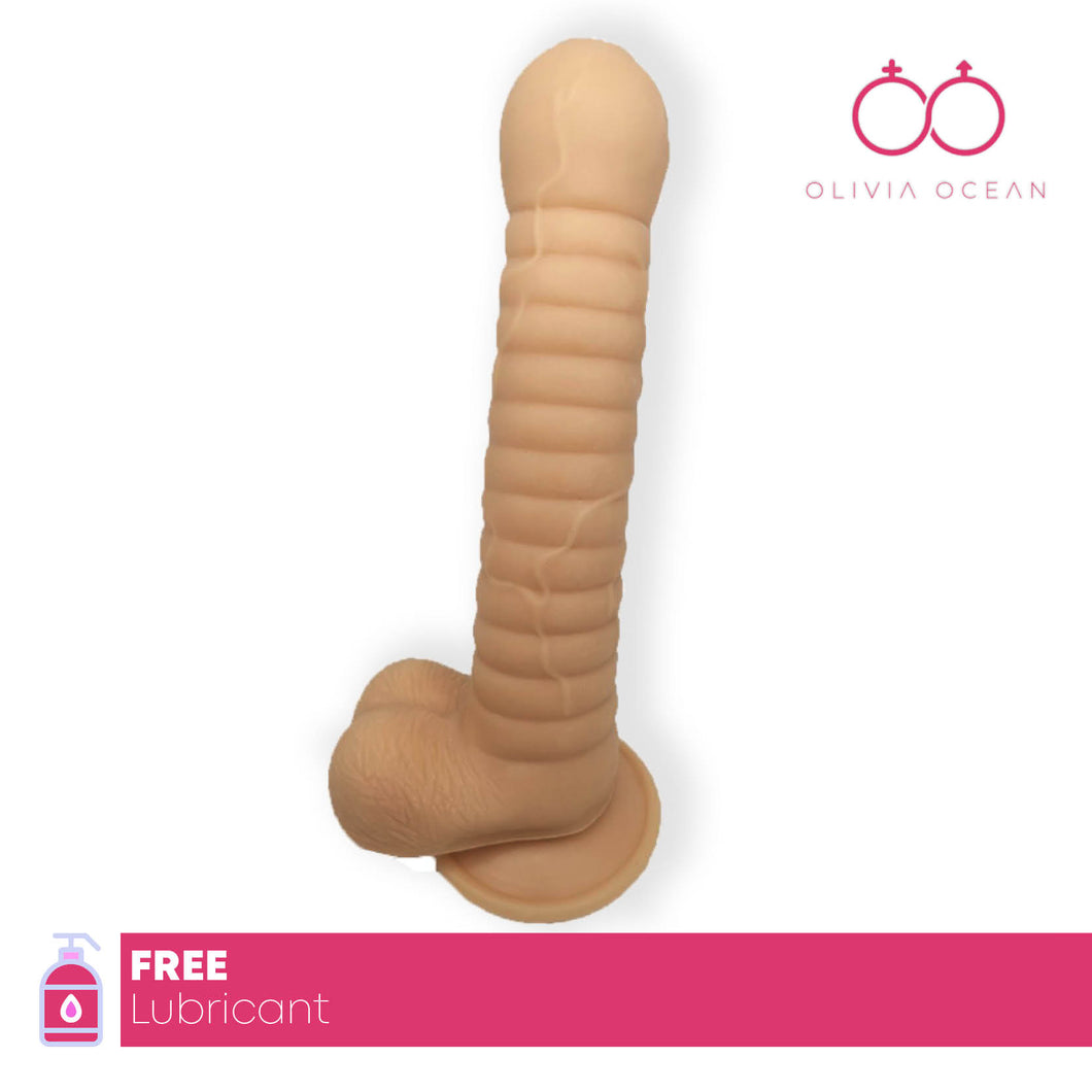 Huge 10 Inch Realistic Dildo with Suction Cup (Rubber)
