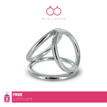 Load image into Gallery viewer, Triple Penis Cock Ring Male Cock and Ball Cage Strong Erection Adult Sex Toy
