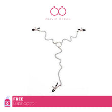 Load image into Gallery viewer, Nipple Clamps Triple Clips Metal Chain Adjustable Braces Bondage Sex Toy
