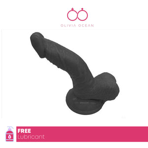 Suction Cup DILDO 7 inch Bent Amazing Large  G Spot Real Feel Flesh Sex Toy