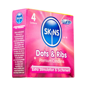 Skins Condoms Dots & Ribs 4 Pack Euro 1