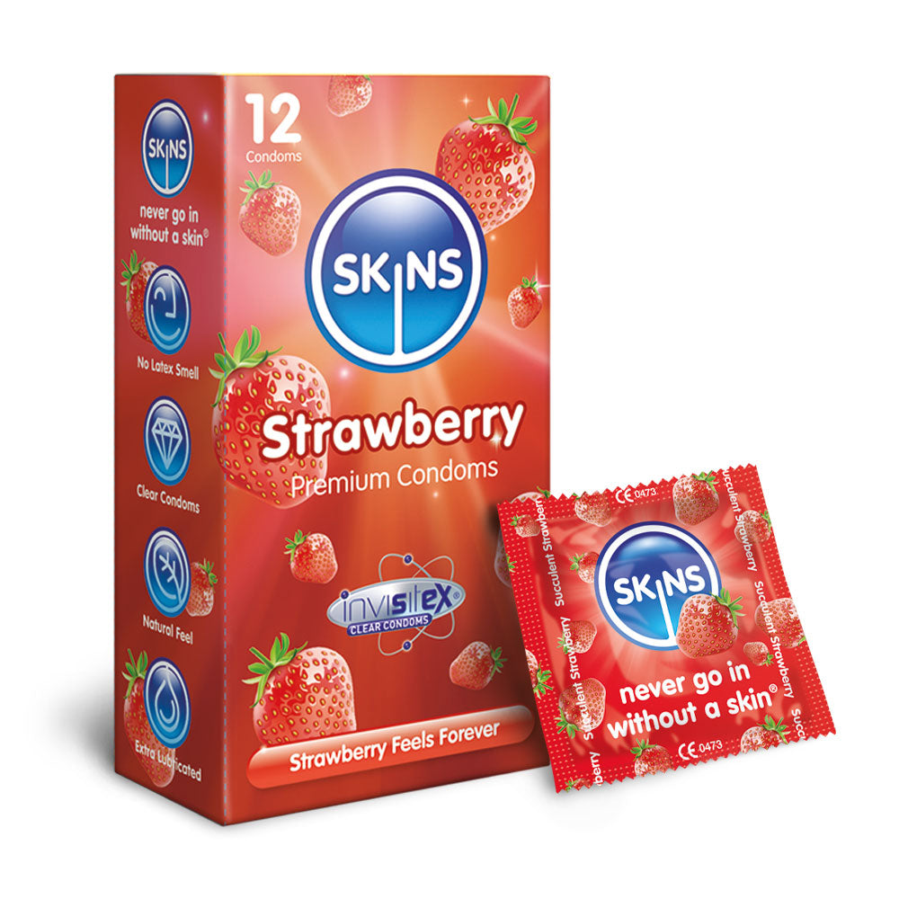 Skins Condoms Strawberry 12 Pack