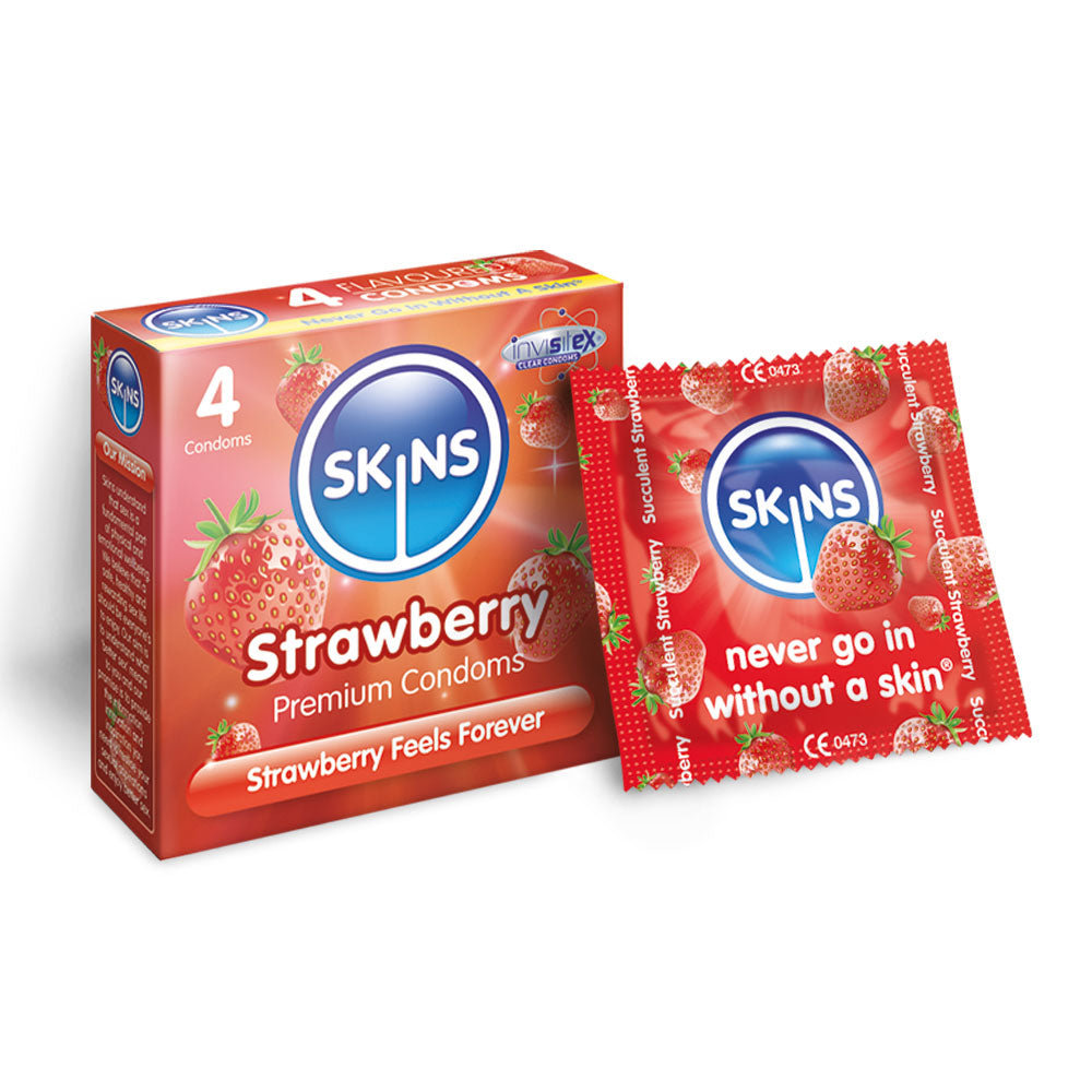 Skins Condoms Strawberry 4 Pack