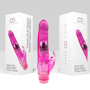 Rampant Rabbit Jelly Vibrator Sex Toy Multiple Speed Functions Soft 8 inch