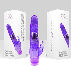 Rampant Rabbit Jelly Vibrator Sex Toy Multiple Speed Functions Soft 8 inch