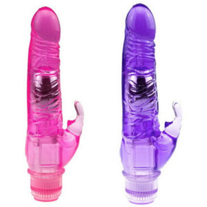 Rampant Rabbit Jelly Vibrator Sex Toy Multiple Speed Functions Soft 8 inch